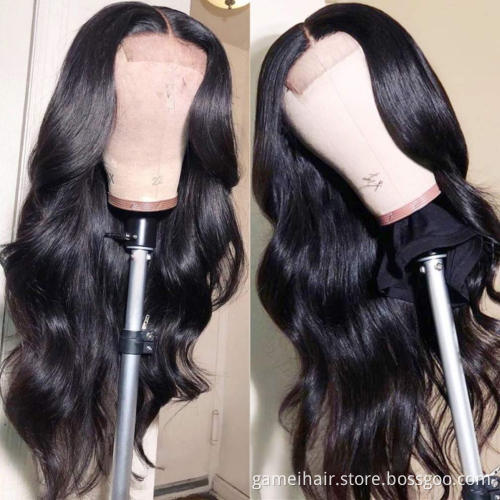 10A High Quality Virgin Cuticle Aligned Double Drawn Brazilian Real 100% Human Hair Lace Front Wig Raw Indian Lace Closure Wig